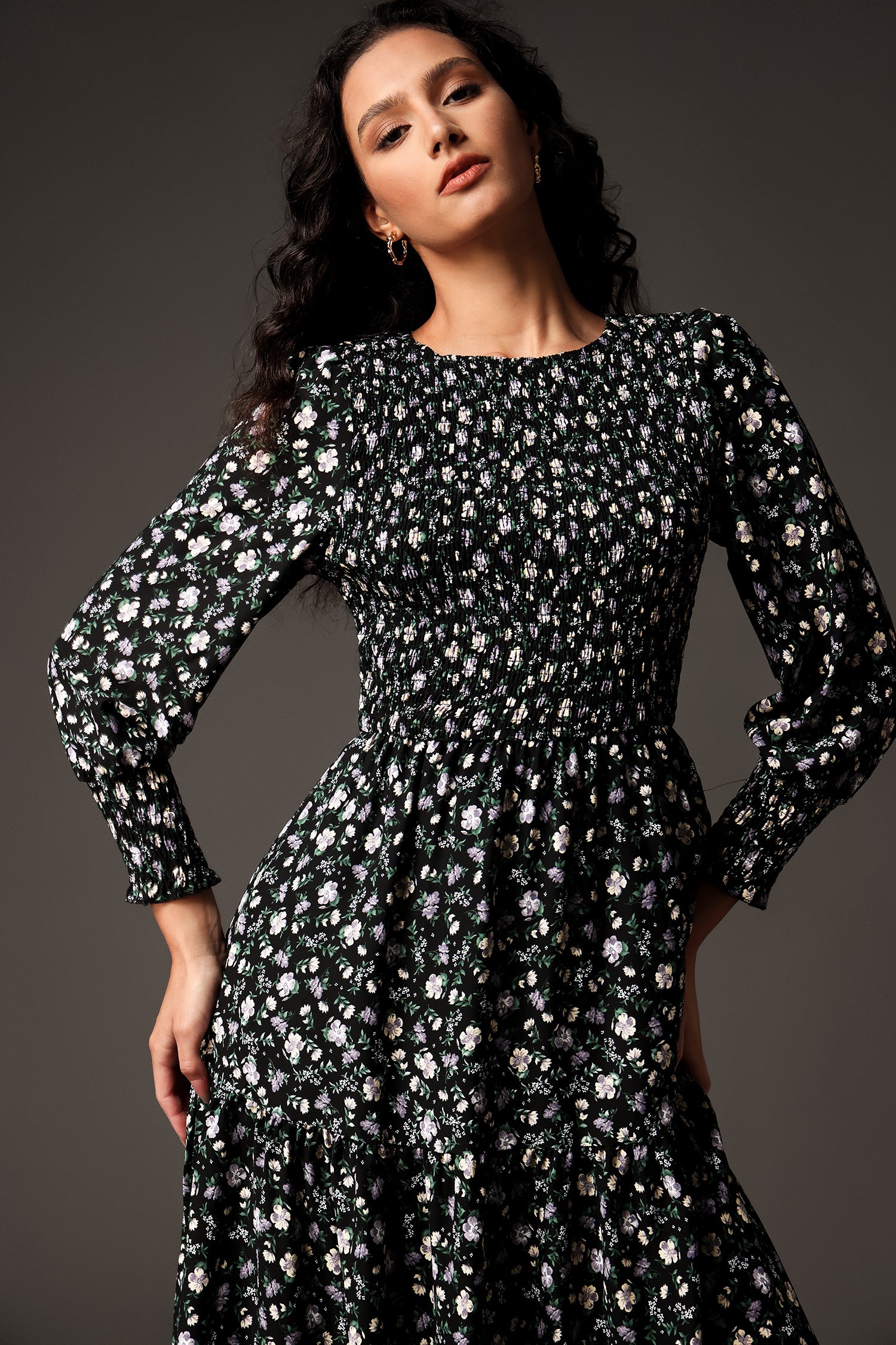 Kandiss-Long-Sleeves-Round-Neck-Printing-Midi-Dress-2